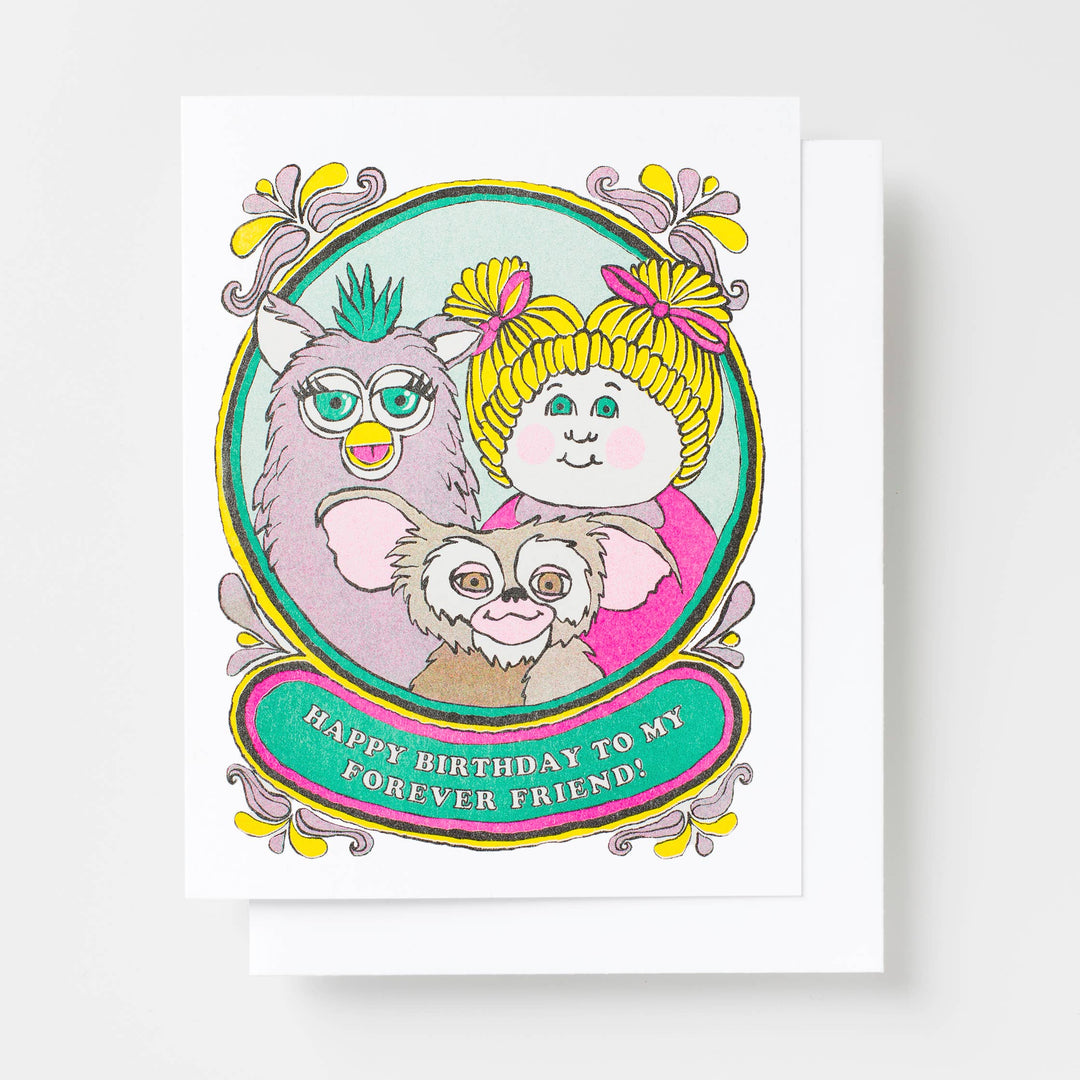 Yellow Owl Workshop - Happy Bday Forever Friend Card | 90s Nostalgia Birthday Card