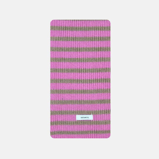 SALINA TRADING INC - Plain Striped Wool Scarf Soft Warm Winter Neck Wrap: Red / 160x20cm