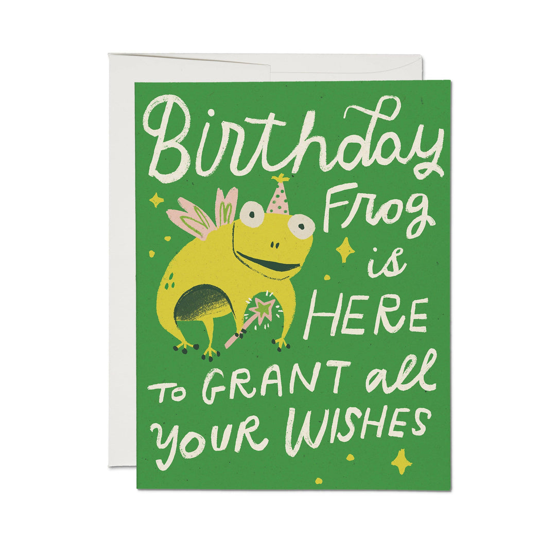 Red Cap Cards - Birthday Frog greeting card: Single