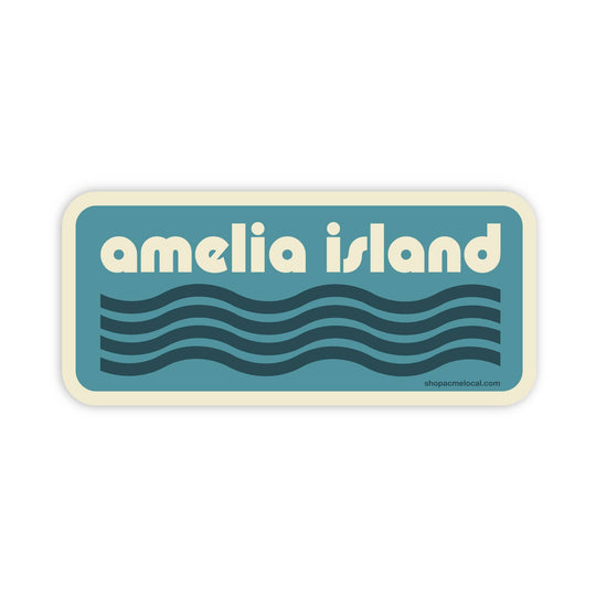 Acme Local - Waves Customizable Sticker: Cream and Blue