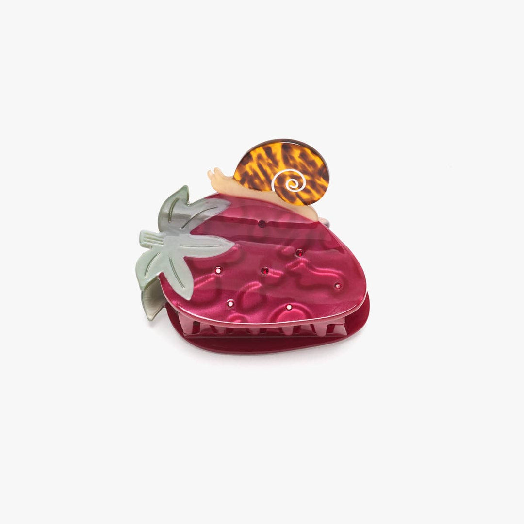 WINONA IRENE - Strawberry Claw - Red Fruit Claw with Tortoise Acetate Snail