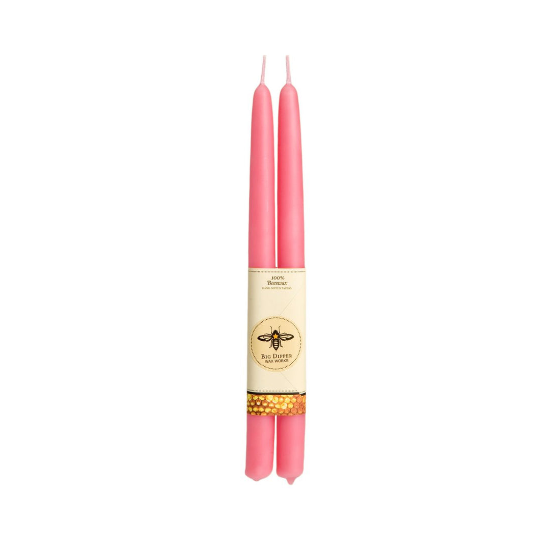 Big Dipper Wax Works - Taper Candles – 100% Pure Beeswax – Hand-Dipped: Red / Standard (12" x 7/8")