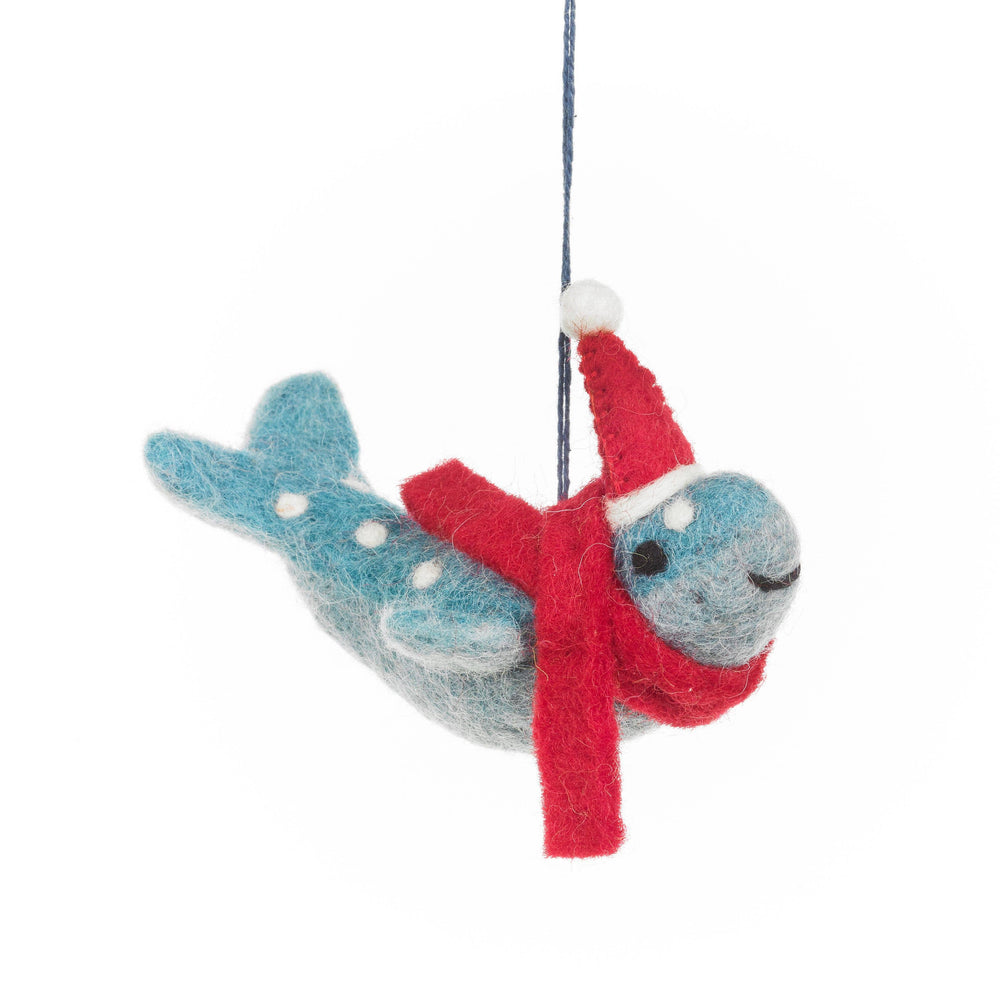 Felt So Good - Handmade Felt Christmas Humpback Whale Decoration