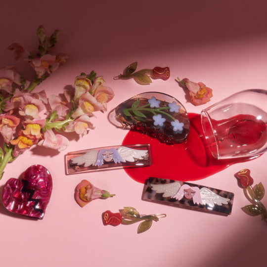 WINONA IRENE - Forget-Me-Not Light Blue Flower Acetate Hair Claw