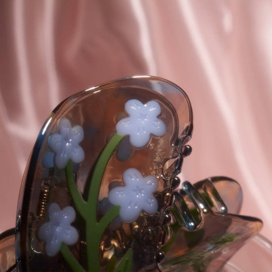 WINONA IRENE - Forget-Me-Not Light Blue Flower Acetate Hair Claw