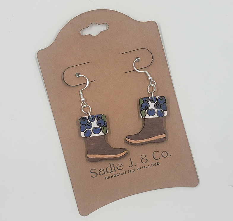 Sadie J. & Co. - BLUEBERRY RUBBER BOOT | Dangle Earrings