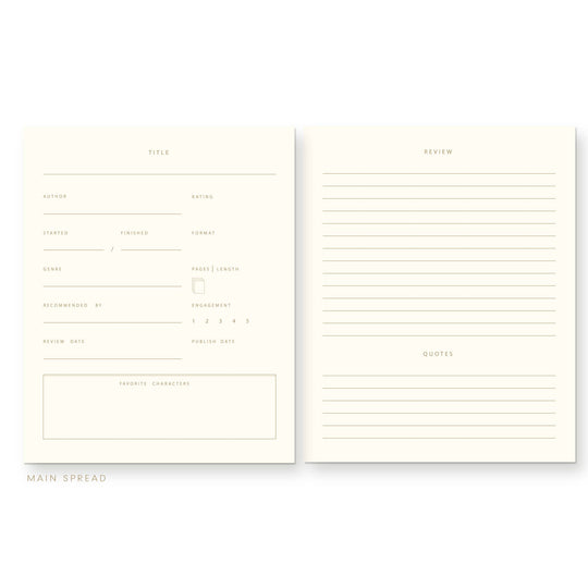 Ruff House Print Shop - Bookmarked Book Log Reading Journal: Deep Blue Cover | Sky Blue Ink