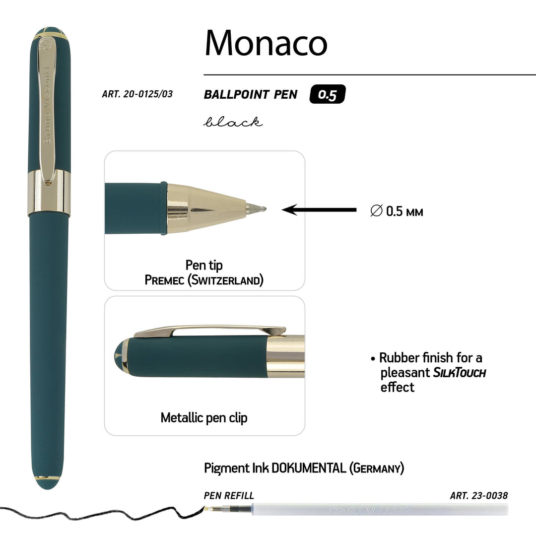 BV by Bruno Visconti - Forest Green Monaco Fine Point Soft Touch Pen, 0.5mm