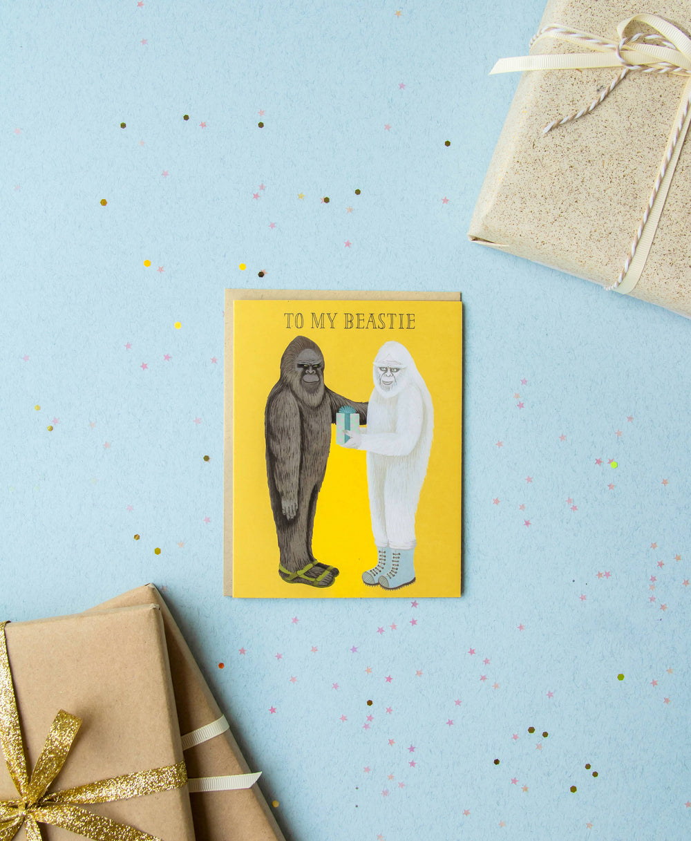 Yeppie Paper - Beastie Bigfoot Sasquatch & Yeti Best Friends Birthday Card