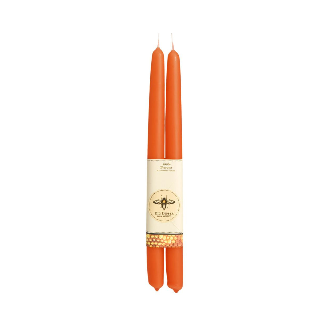 Big Dipper Wax Works - Taper Candles – 100% Pure Beeswax – Hand-Dipped: Moss / Standard (12" x 7/8")
