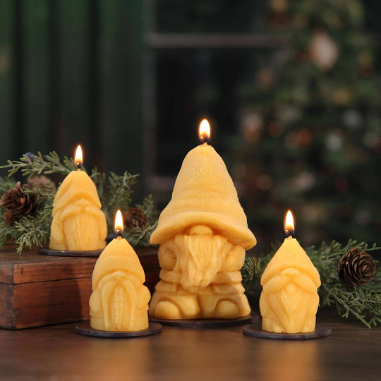 Big Dipper Wax Works - Holiday Gnome Candle – Large – 100% Pure Beeswax