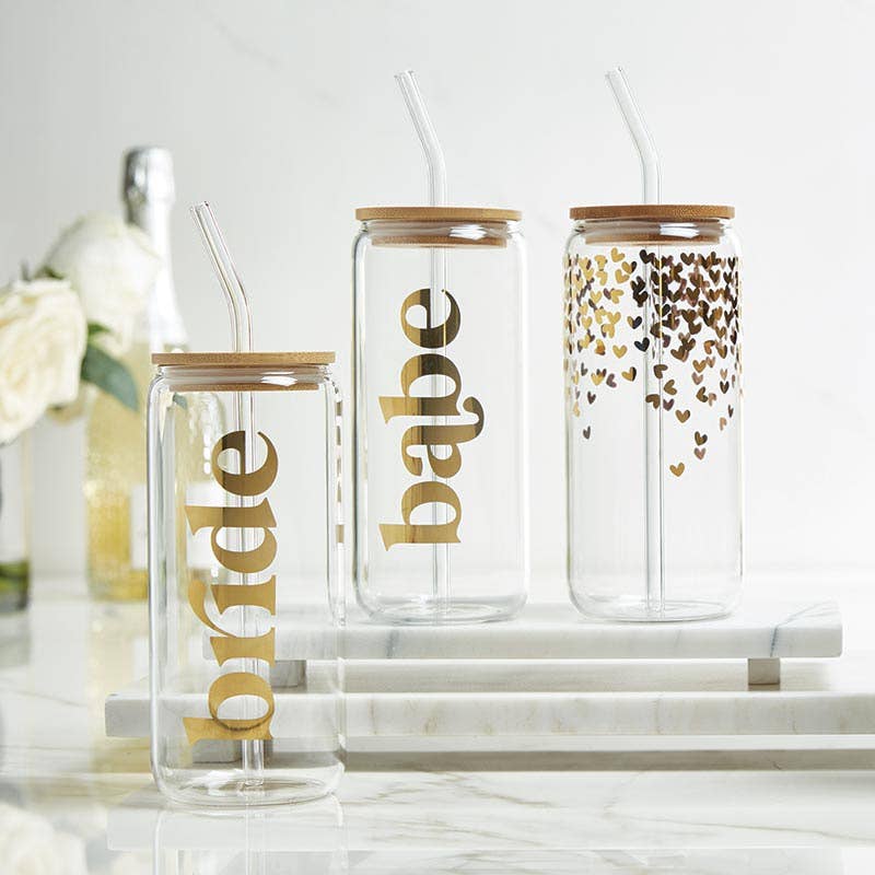 Santa Barbara Design Studio by Creative Brands - Glass Cold Brew Tumbler - Heart Confetti