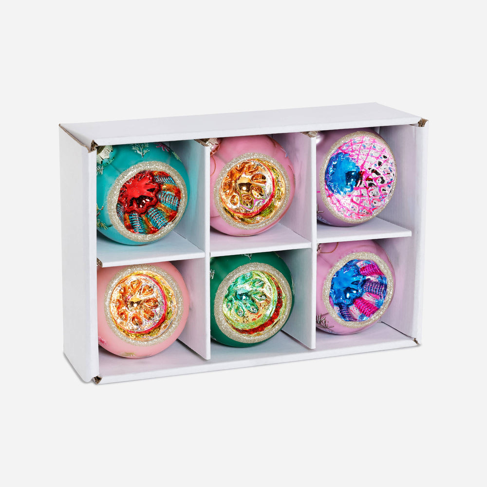 One Hundred 80 degrees - Reflector Glass Ornaments Boxed, Set of 6