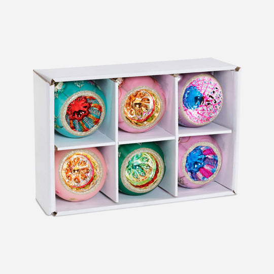 One Hundred 80 degrees - Reflector Glass Ornaments Boxed, Set of 6