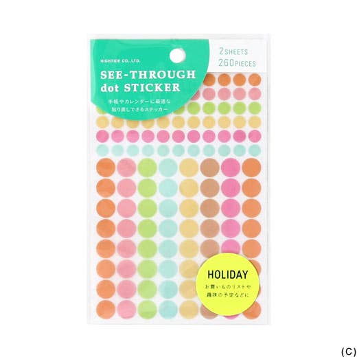 Hightide USA - Removable See-Through Dot Sticker: C (Pastel)