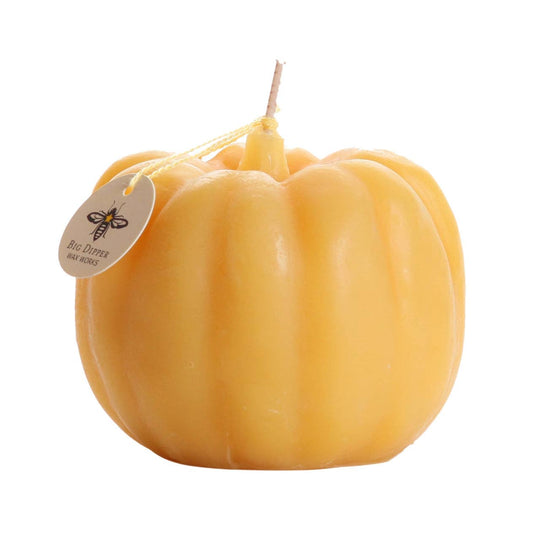 Big Dipper Wax Works - Pumpkin Candles – 100% Pure Beeswax – 3 Sizes Available: Small (3" x 2")