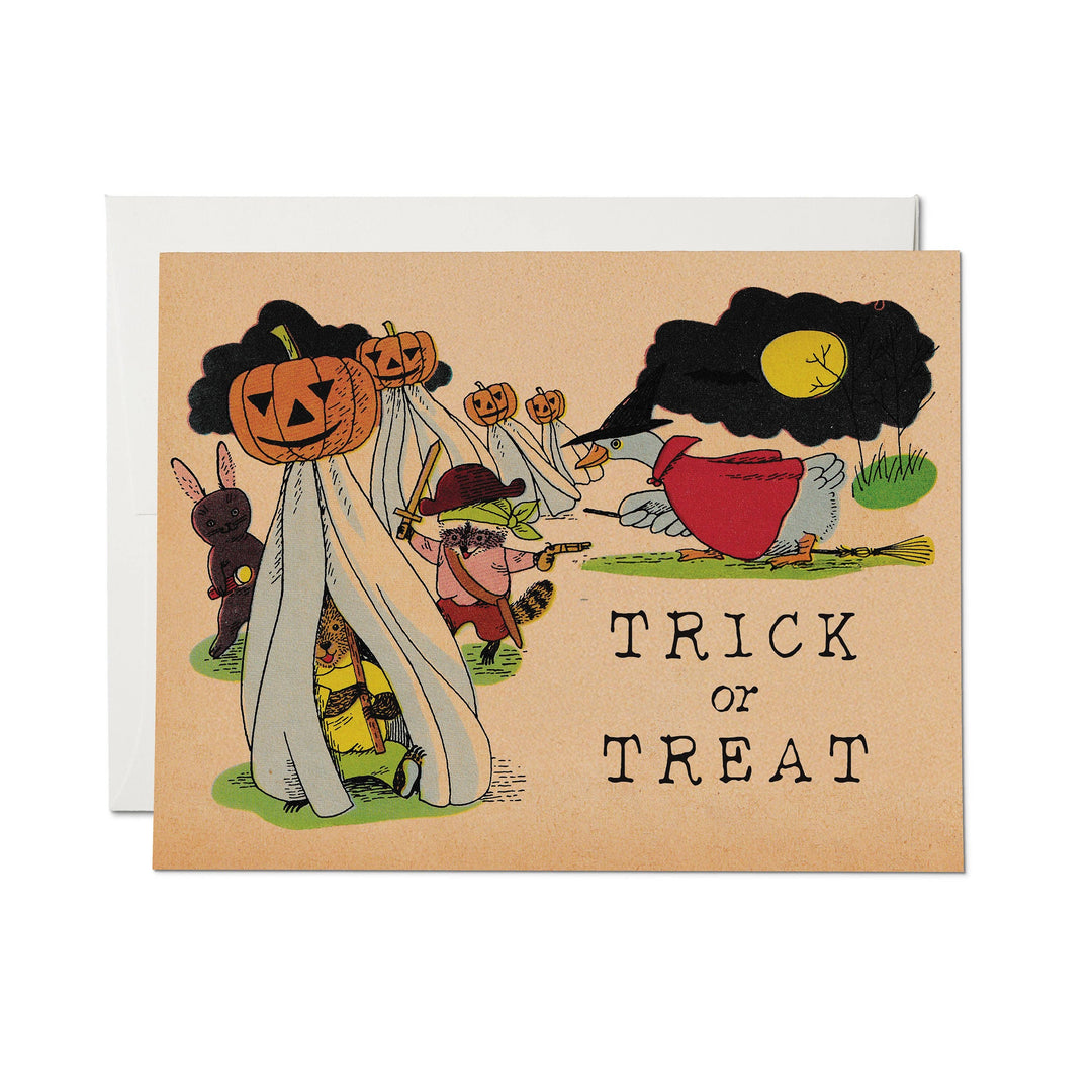 Red Cap Cards - Halloween Treats greeting card: Single