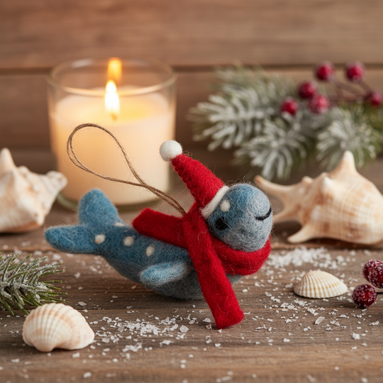 Felt So Good - Handmade Felt Christmas Humpback Whale Decoration