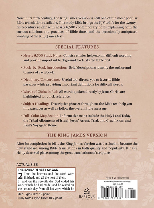 Barbour Publishing, Inc. - The KJV Study Bible, Large Print (Indexed) [Rose & Chestnut]