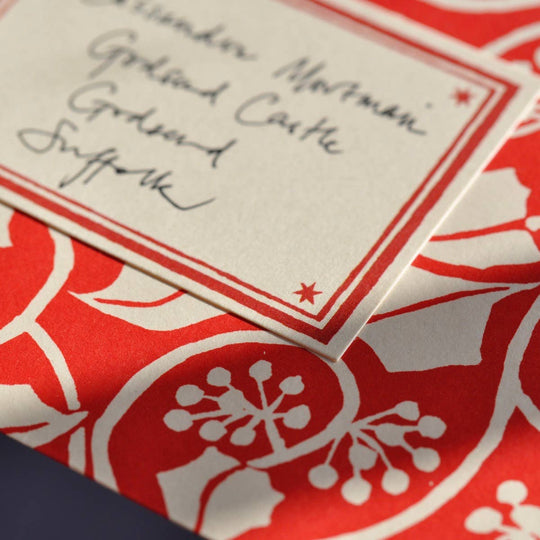 Cambridge Imprint - Packet of 10 Large Self-Adhesive Labels with Crimson Border