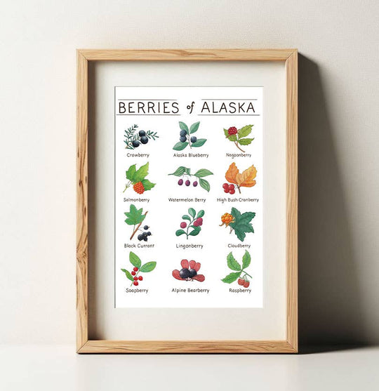 Tiny Nest Studio - Berries of Alaska Art Print: 8 x 10 inches