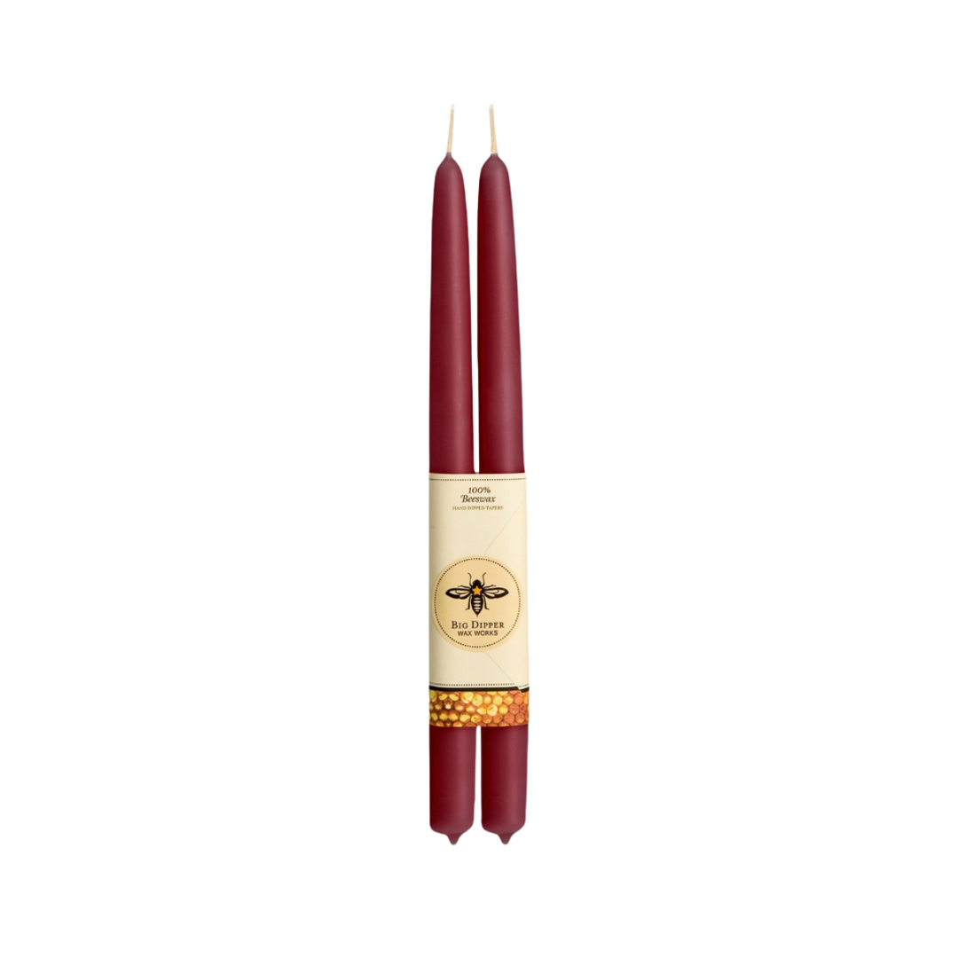 Big Dipper Wax Works - Taper Candles – 100% Pure Beeswax – 4 New Colors: Terracotta / Standard (12" x 7/8")