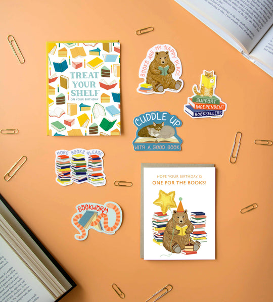 Yeppie Paper - Treat Your Shelf Books and Cake Birthday Card
