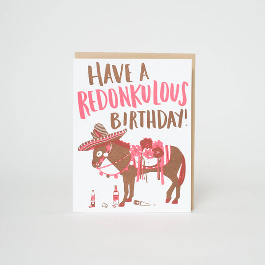 Egg Press Manufacturing - Redonkulous Birthday Punny Letterpress Greeting Card by Hello!Lucky: Paper tab