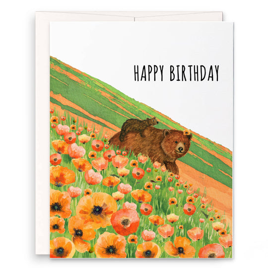 Liyana Studio - Poppies Field Bears - Funny Birthday Card