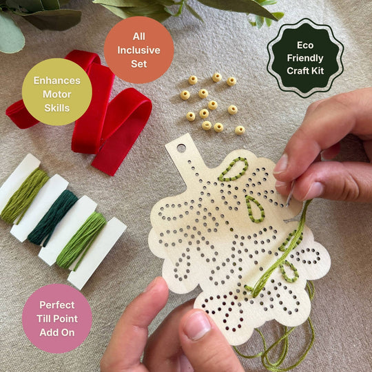 Cotton Twist (WE PREPAY ALL USA DUTIES) - Make Your Own Stitched Mistletoe Decoration