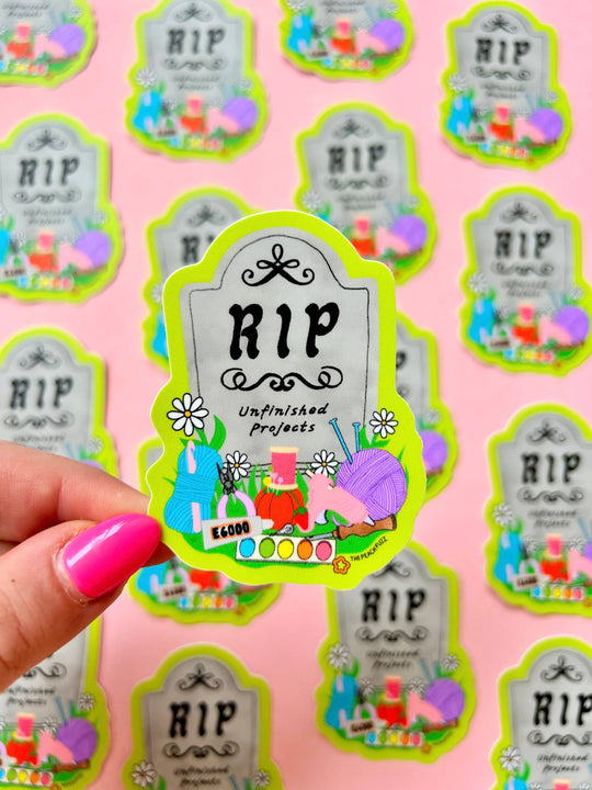 The Peach Fuzz - R.I.P. Unfinished Projects Sticker