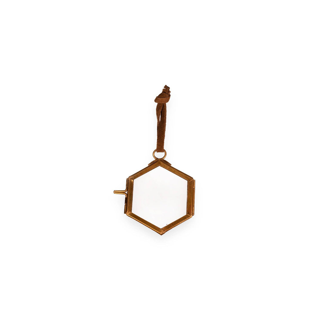 Sugarboo & Co - Brass Hanging Frame 2" X 2" Hexagon