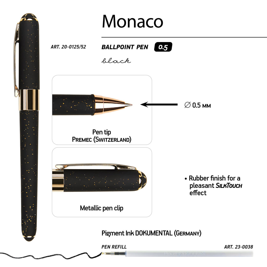 BV by Bruno Visconti - Monaco -Black with Gold Glitter