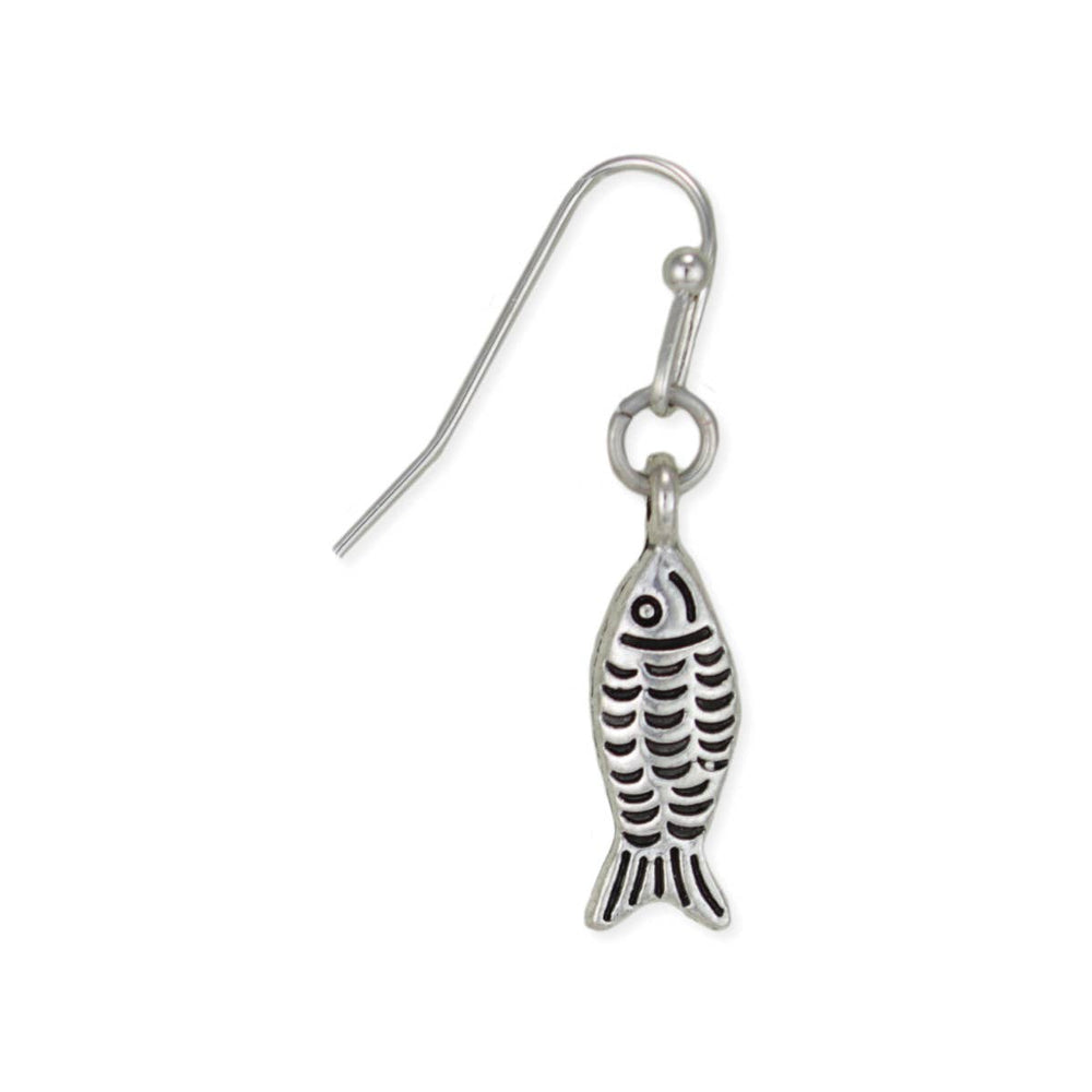 ZAD - Little Kipper Silver Fish Earrings