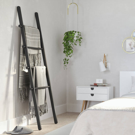 Umbra - Ladder Shelf Leana Ladder - Decorative Storage Display: Black