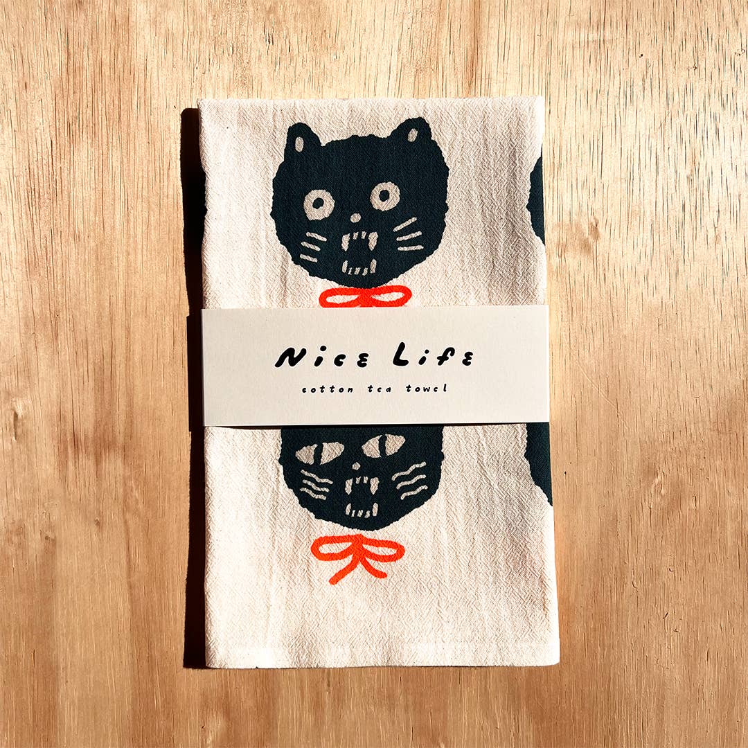 Nice life - BAD CATS tea towel