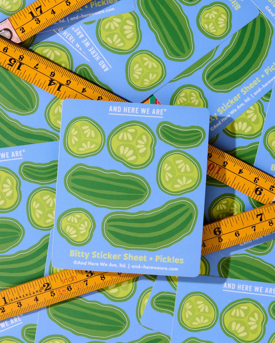 And Here We Are - Bitty Vinyl Sticker Sheet—Pickles (7 little stickers)