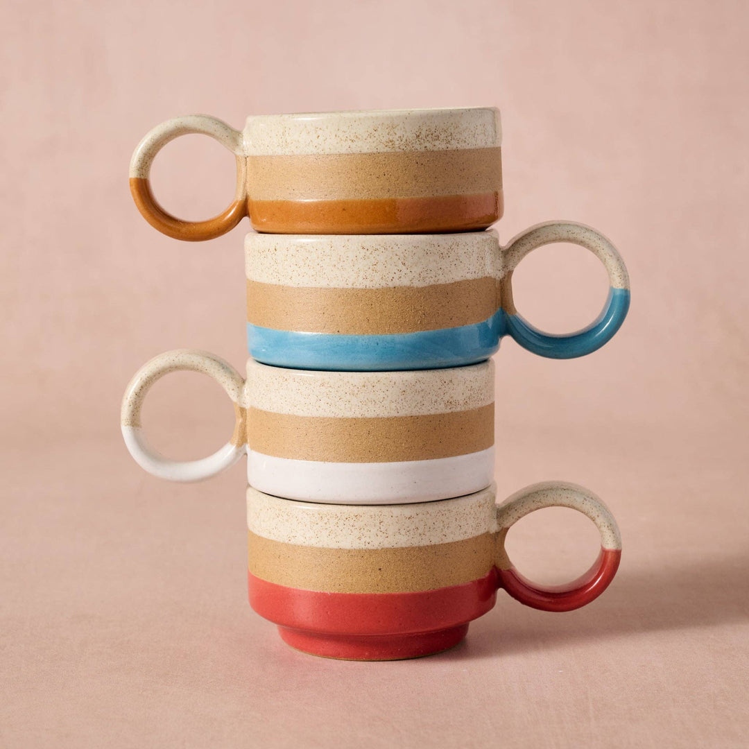 Ten Thousand Villages - Kaphi II Stacking Espresso Mug - Multi - Set of 4