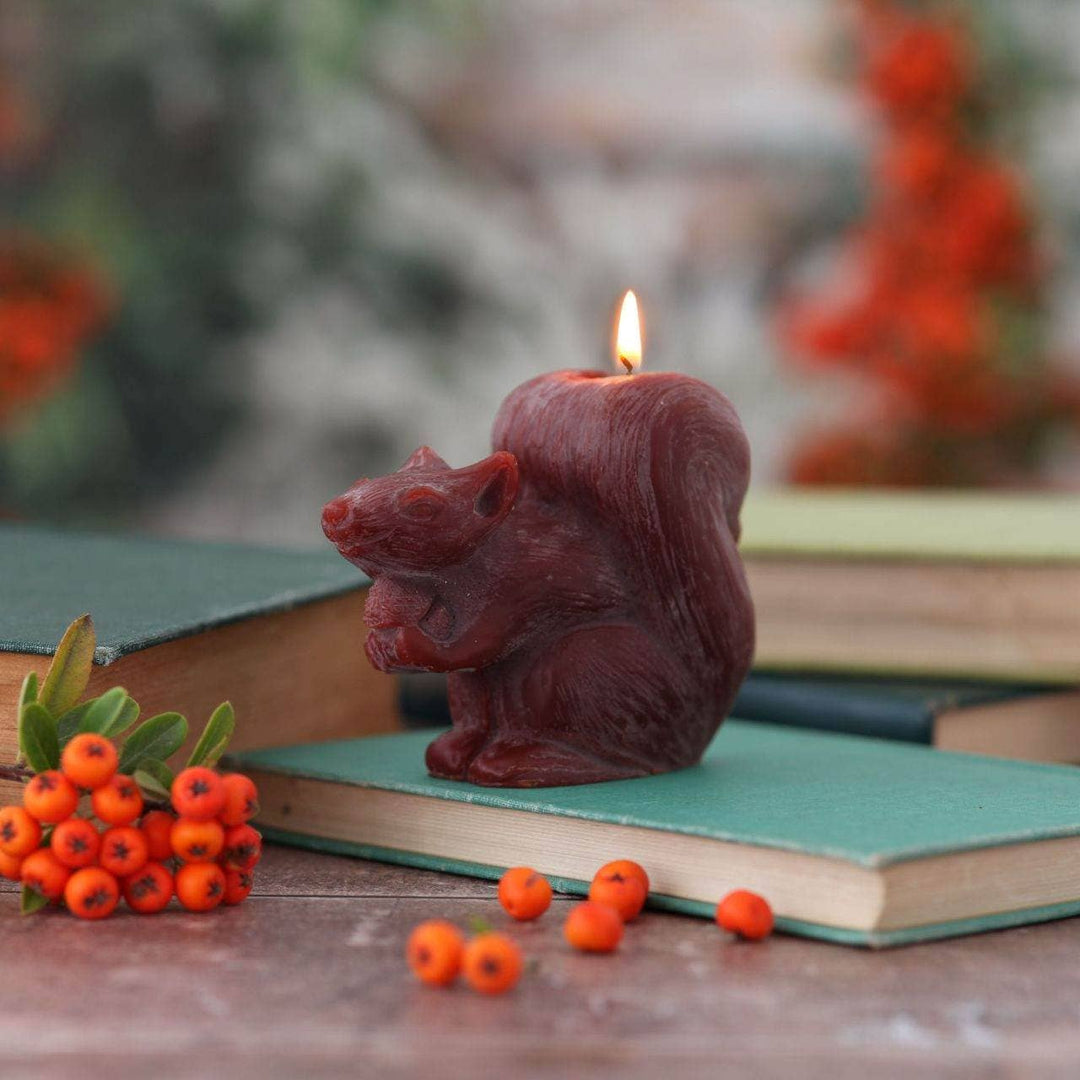 Big Dipper Wax Works - Squirrel Candle – 100% Pure Beeswax – Hand-Sculpted