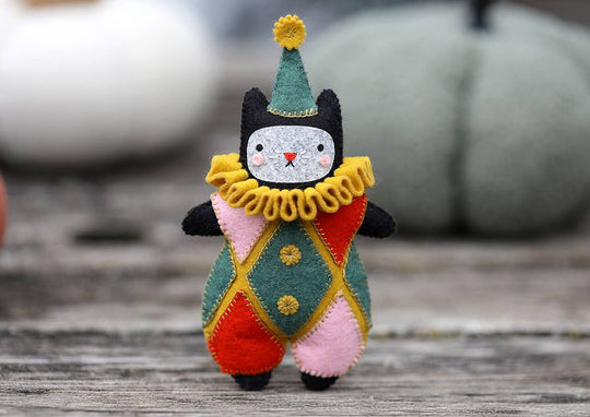 Kiriki Press - Harlequin Cat Felt Doll Kit