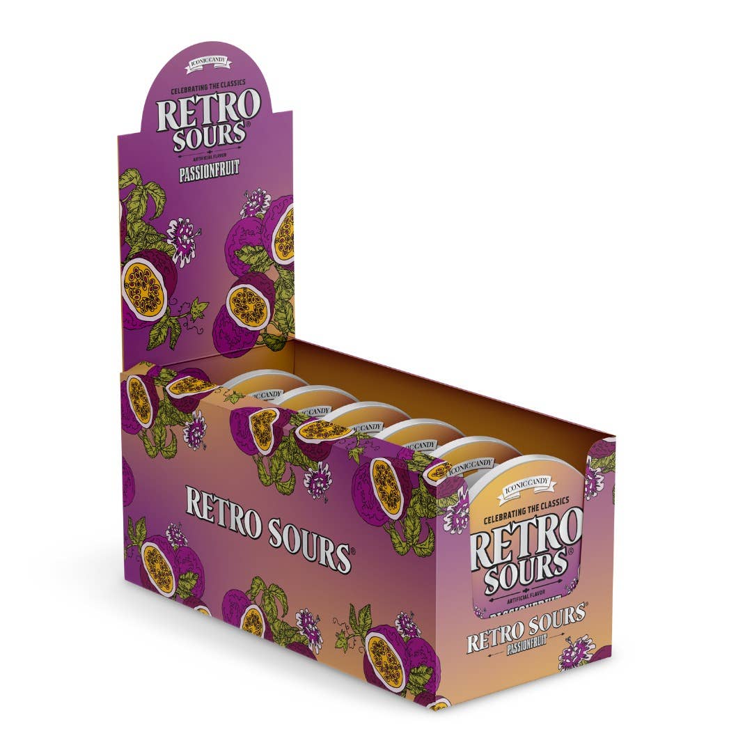 Long Island Candy Factory - Retro Sours Passionfruit Hard Candy 2.12 oz 8 ct Tray
