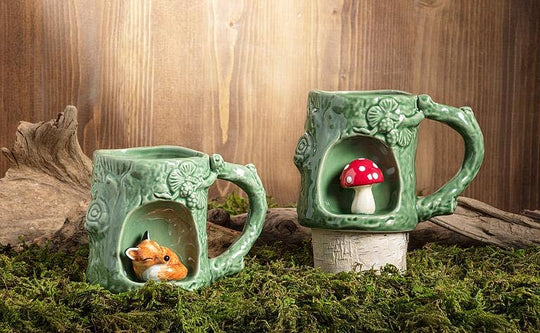 Abbott - Tree Look Mug with Fox-4"H(12oz)