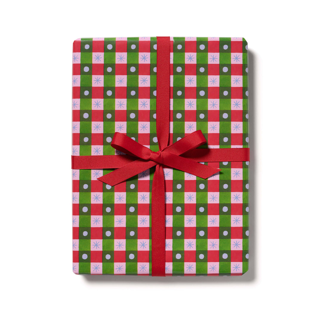 Red Cap Cards - Holiday Checker 10 ft wrap roll: 10 ft Roll