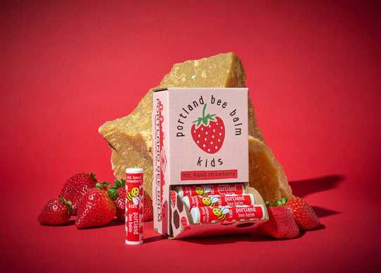 Portland Bee Balm - Kids Beeswax Lip Balm Display – Strawberry (24-Count)