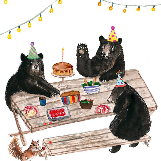 Liyana Studio - Bear Picnic Party - Funny Birthday Card