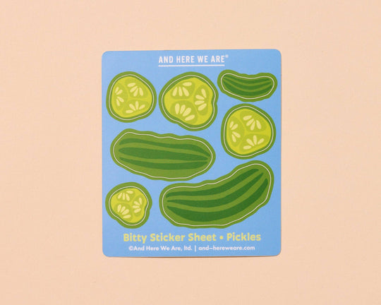 And Here We Are - Bitty Vinyl Sticker Sheet—Pickles (7 little stickers)