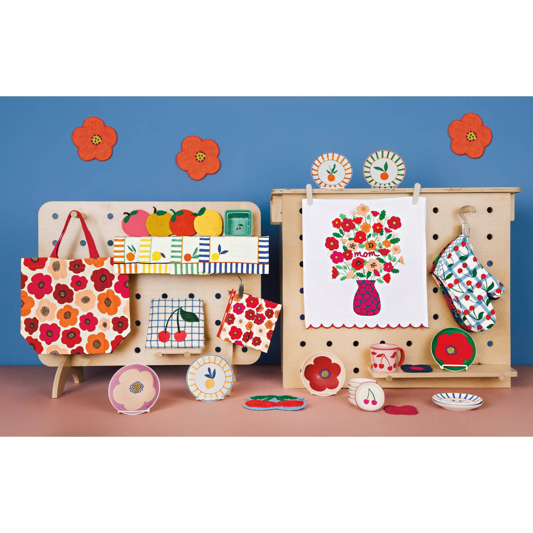 Danica Jubilee - Poppy Felt Wool Trivet: Orange