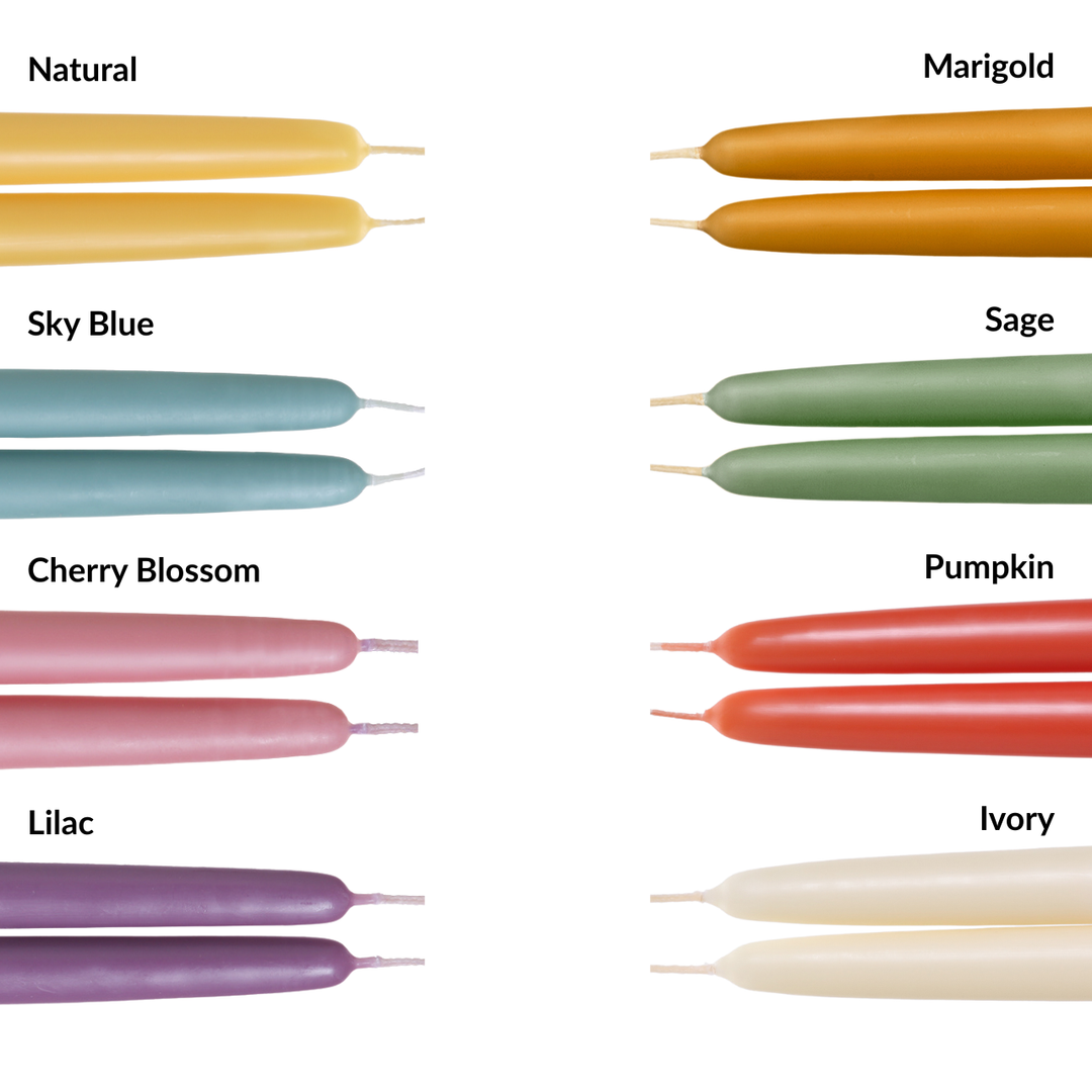 Big Dipper Wax Works - Taper Candles – 100% Pure Beeswax – 4 New Colors: Sage / Standard (12" x 7/8")