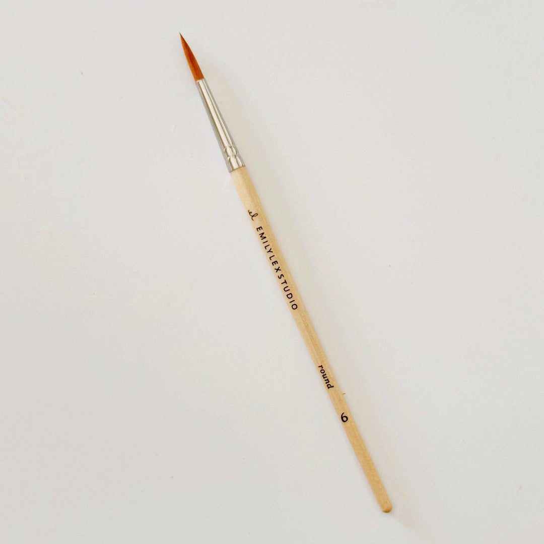 emily lex studio - Watercolor paintbrush set of five wood brushes