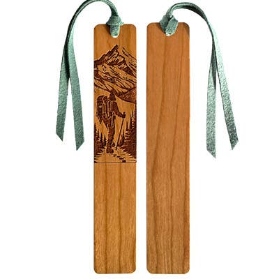 Mitercraft - Backpacker Engraved Handmade Wooden Bookmark